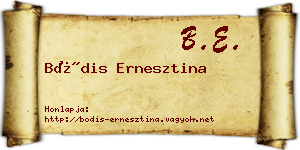 Bódis Ernesztina névjegykártya